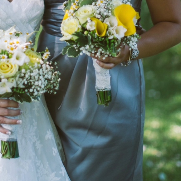 David’s Bridal Grey Bridesmaid Gown - Picture 4 of 4